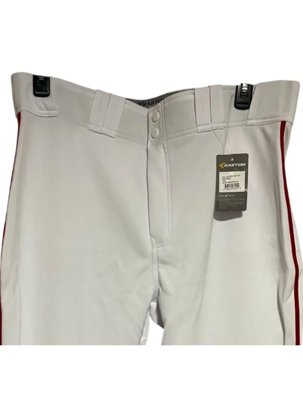 Easton Pro+ Knicker Mens Baseball Pants XXL White/Red Piped Elastic Hem